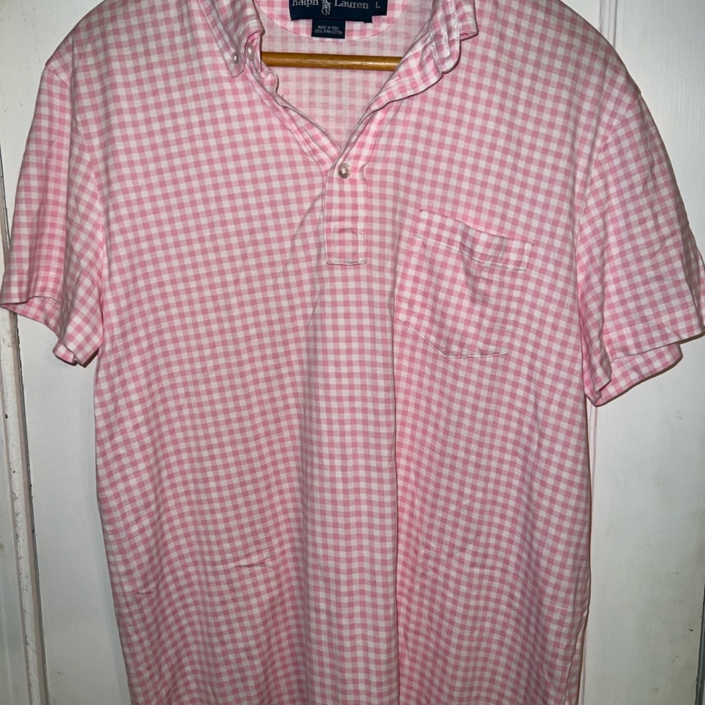 Polo by Ralph Lauren Pink Checkered Men's Shirt